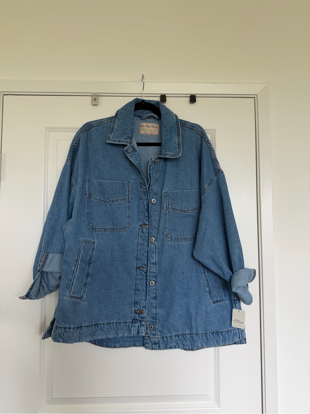 Free People Light Blue Denim Jean Jacket